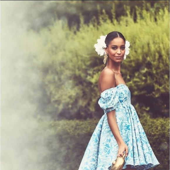 Mestiza New York Dresses & Skirts - Mestiza New York Poco Poof Tapestry Mini A-Line Dress Blue Pockets Sz 2